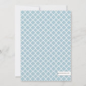 甘い青 |ブラウンティーポット赤ちゃんシャワーティーパーティー 招待状 (裏面)