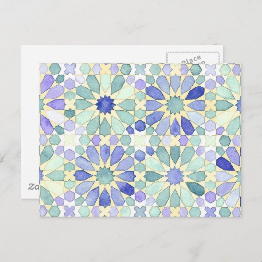 「甘い静けさ」のイスラム教の幾何学の郵便はがき ポストカード (正面/裏面)