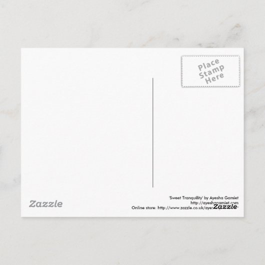 「甘い静けさ」のイスラム教の幾何学の郵便はがき ポストカード (裏面)