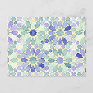 「甘い静けさ」のイスラム教の幾何学の郵便はがき ポストカード