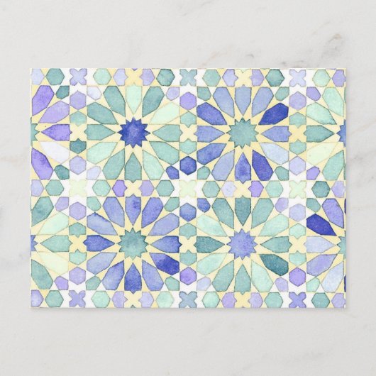 「甘い静けさ」のイスラム教の幾何学の郵便はがき ポストカード (正面)