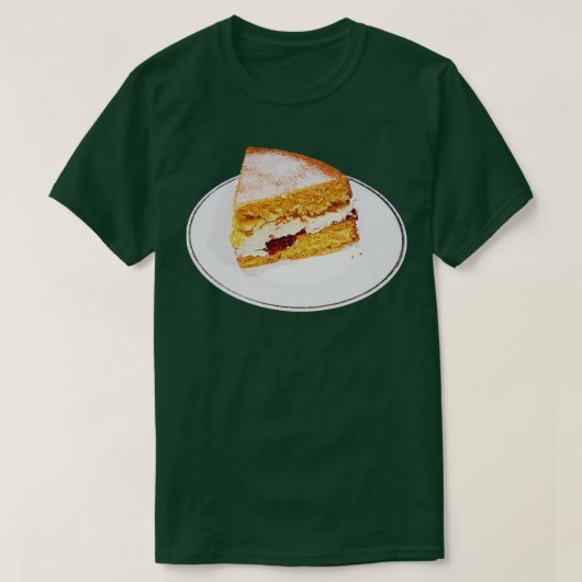 甘い食べ物ビクトリアスポンジケーキ Tシャツ (デザイン正面)
