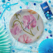 甘い香りの甘いエンドウ豆モノグラムパーティー ペーパープレート (パーティー)