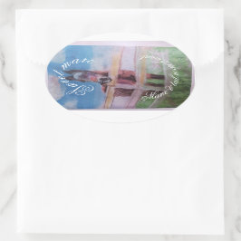 甘い馬 楕円形シール