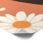 甘い魅力的子猫と花 ポスター (角)