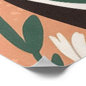 甘い魅力的子猫と花 ポスター (角)