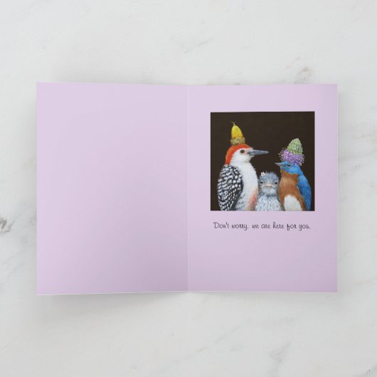 甘い鳥の勇気付けられるカード カード (内部)