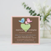 甘い鳥家族はベビーシャワーの招待状をつなぎます 招待状 (スタンド正面)