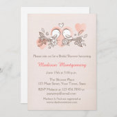 甘い鳥、ブライダルシャワー 招待状 (正面/裏面)