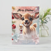 甘い鹿と可愛い小妖精や小人 シーズンカード (スタンド正面)