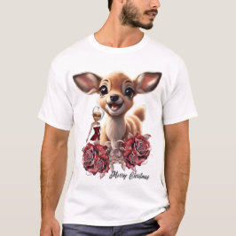 甘い鹿と可愛い小妖精や小人 Tシャツ