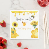 甘い黄色のハニーコームひまわりミツバチ赤ちゃんシャワー スタンダードランチョンナプキン (インサイチュ)