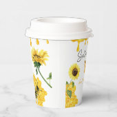 甘い黄色のハニーコームひまわりミツバチ赤ちゃんシャワー 紙コップ (右)