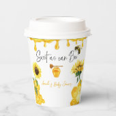 甘い黄色のハニーコームひまわりミツバチ赤ちゃんシャワー 紙コップ (正面)