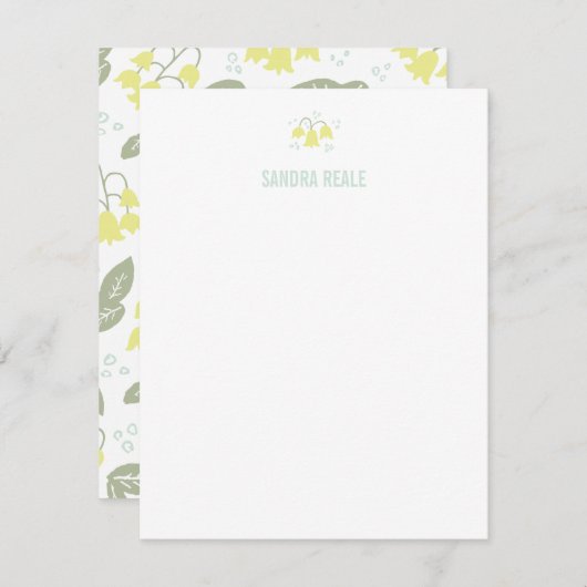 甘い黄色のベルフラワーアイコンパーソナライズされた 招待状 (正面/裏面)