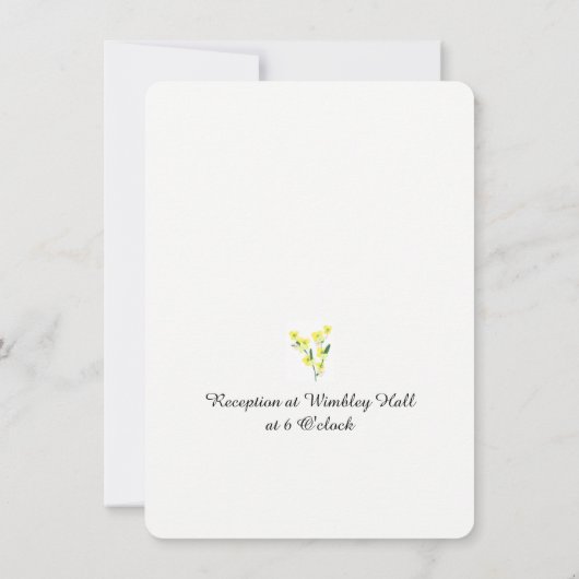 甘い黄色の花 招待状 (裏面)