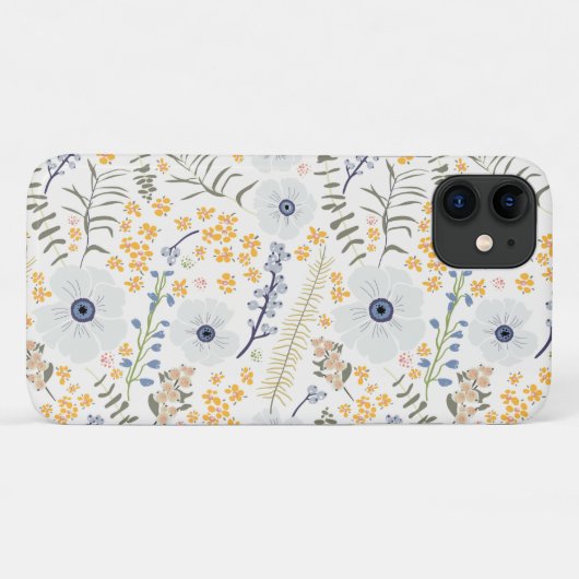 甘い黄色の青の植物花 Case-Mate iPhoneケース (裏面(横))