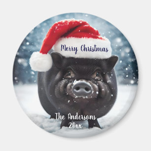 甘い黒いピギークリスマス マグネット
