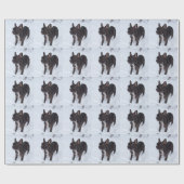 甘い黒いブフランスのルドッグは雪が好き ラッピングペーパー (フラット)