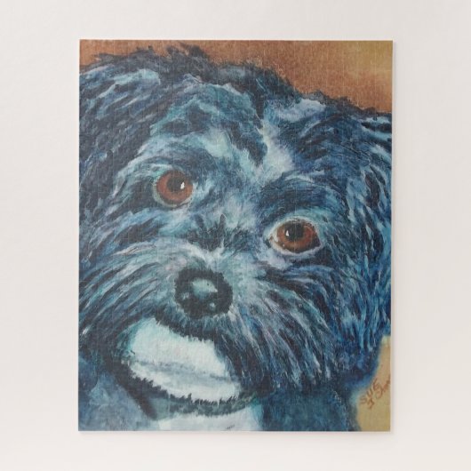 甘い黒ハバナの子犬 ジグソーパズル (縦)