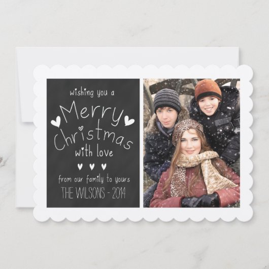 甘い黒板 | 休日の写真グリーティングカード シーズンカード (正面)