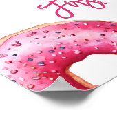 甘い1かわいいドーナツ女の子1st誕生日へようこそ ポスター (角)