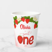 甘い1イチゴの誕生日パーティー印刷 紙コップ (正面)