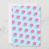 甘い1カップケーキキキッズ最初の誕生日 招待状 (裏面)