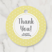 甘い1レモンシトラス最初の誕生日ピンク フェイバータグ (裏面)