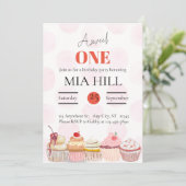 甘い1歳の誕生日パーティーの招待状 招待状 (スタンド正面)