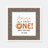 甘い1水色かわいいドーナツ1歳の誕生日 スタンダードカクテルナプキン (正面)