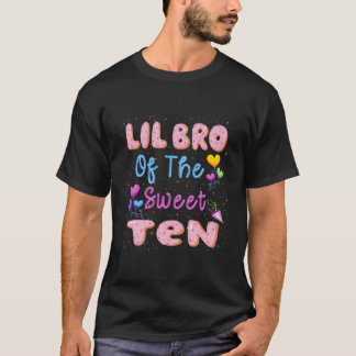 甘い10thドーナツの誕生日パーティーのLil Bro Tシャツ