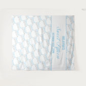 甘い15ベビーブルーシルバーバースデーパーティーの背景 タペストリー (正面(横))