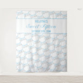 甘い15ベビーブルーシルバーバースデーパーティーの背景 タペストリー (正面)