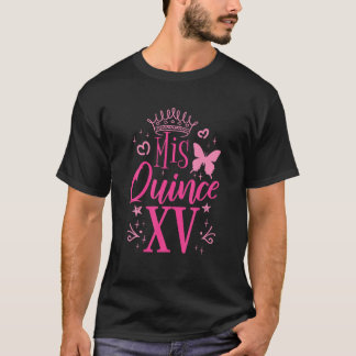 甘い15メキシコの誕生日パーティーキンセアニェラMis Qu Tシャツ