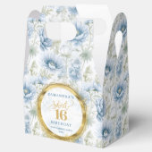 甘い16お気に入りボックスダスティブルーフローラ水色 フェイバーボックス (オープン)