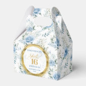 甘い16お気に入りボックスダスティブルーフローラ金ゴールドきらめき フェイバーボックス (正面サイド)
