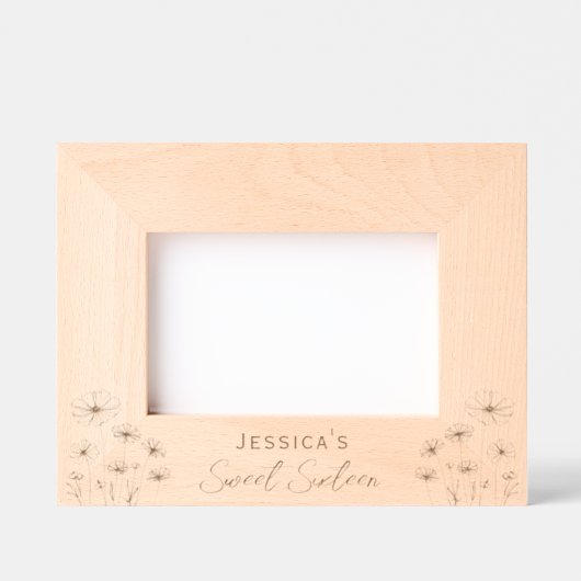 甘い16のパーソナライズされた彫刻フォトフレーム レーザー彫刻フレーム (正面)