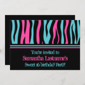 甘い16の誕生日パーティー 招待状 (正面/裏面)