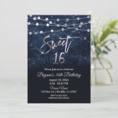 甘い16の16青と銀の輝きライト 招待状 (スタンド正面)