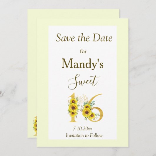 甘い16ひまわり誕生日日付を保存 セーブザデート (正面/裏面)