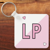 甘い16イニシャル16th誕生日ピンク キーホルダー (正面)