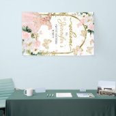 甘い16ウェルカムサインバタフライフローラドレス 横断幕 (トレードショー)