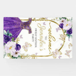 甘い16ウェルカムサインバタフライフローラドレス 横断幕