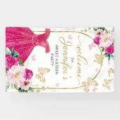 甘い16ウェルカムサインバタフライフローラドレス 横断幕 (横)