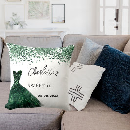 甘い16エメラルドグリーンドレス白い名前 クッション