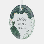 甘い16エメラルドグリーンドレス ガラスオーナメント (正面左)