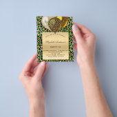 甘い16エメラルドグリーンヒョウ金ゴールドバルーン予算 チラシ (手)