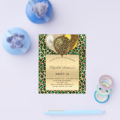 甘い16エメラルドグリーンヒョウ金ゴールドバルーン予算 チラシ (シングル)