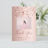 甘い16カスタムバラ金ゴールドピンクの星 サンキューカード (スタンド正面)